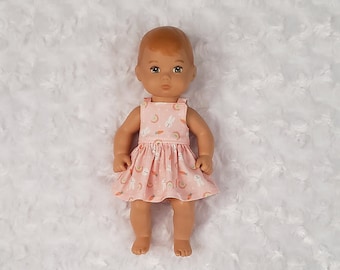 Opieka nad wiosenną sukienką letnią Baby Bunny dla lalek o długości 8 cali