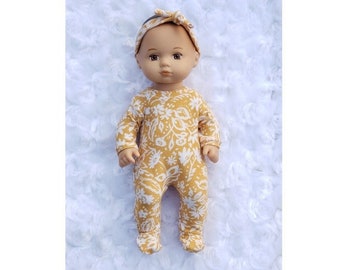 Caring for Baby Senf Gelb Blumen Sleeper Set für 8 Zoll Puppen
