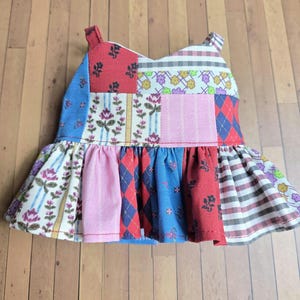 1986 Patchwork Peplum Top for 18 inch Dolls