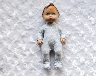 Set per dormire Baby Blue Daisy per bambole da 8 pollici