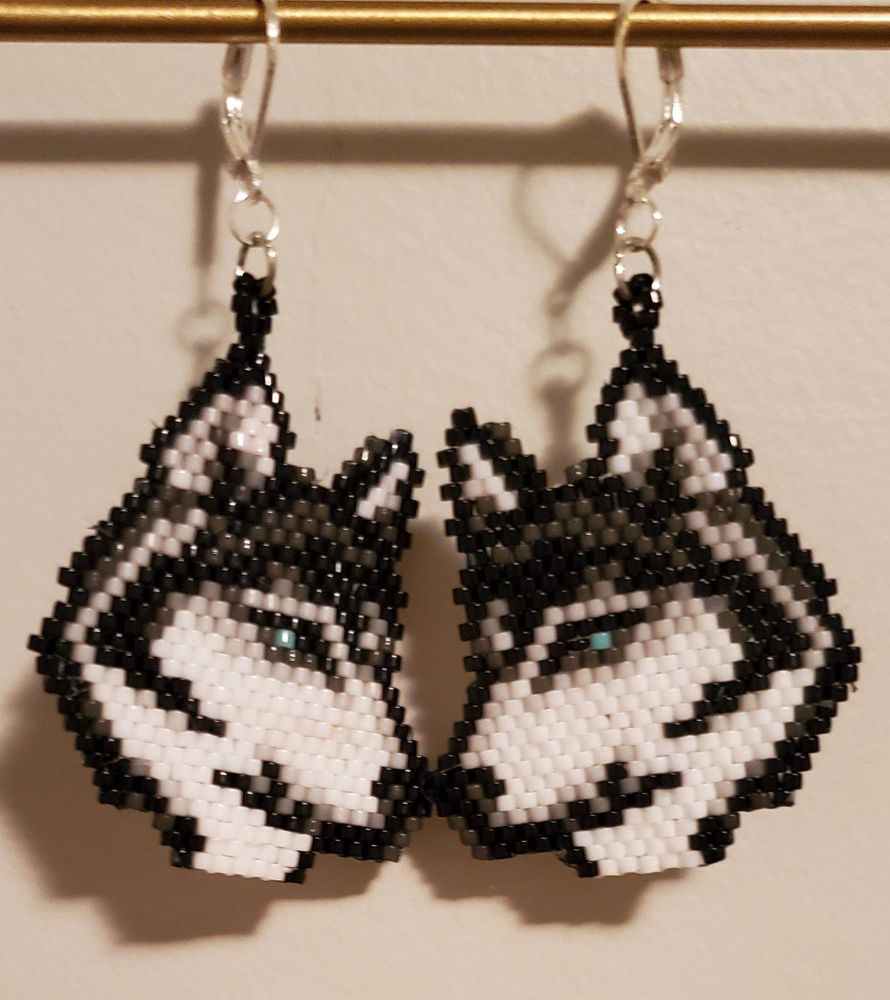 Wolf cheap beaded earrings