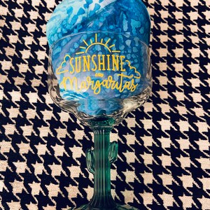 16oz. Cactus Margarita Glass- Sunshine & Margaritas