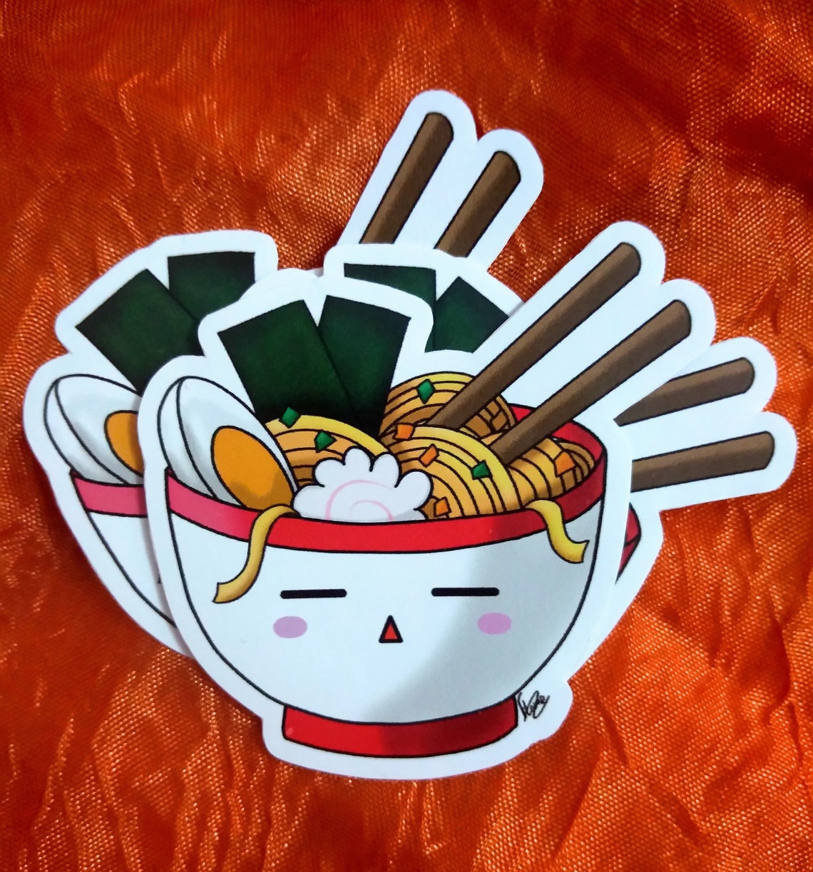 Cute Japanese Ramen Noodle Sticker Red Kawaii Japanese Etsy