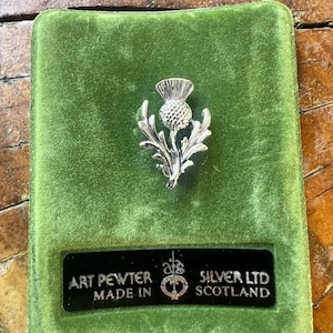 Vintage Art Pewter Made in Scotland Thistle Pin Brooch