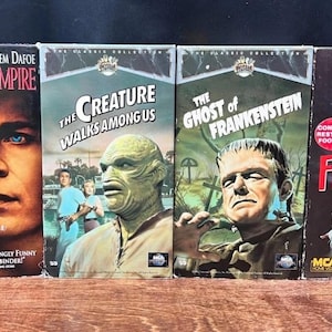 Vintage Classic Monster Movies Frankenstein Swamp Thing Vampire VHS Lot of 4