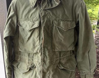 Vintage US Military Field Jacket M - 1951 Duck Canvas Drab Green