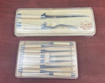Vintage Carvel Hall by Briddell 8 Steak Knife And Carving Set