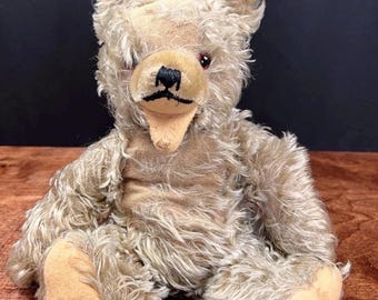 Oso de peluche articulado Steiff vintage de mohair *sin botón en la oreja