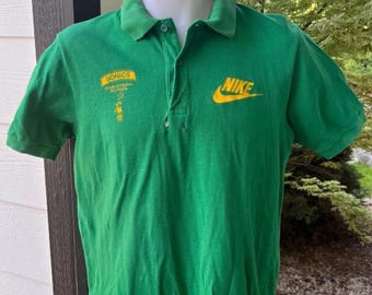 Vintage Nike Seattle Sonics Basketball Camp Green Polo Shirt Shirt M