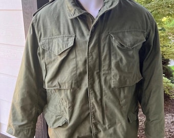 Vintage Military Cold Weather Field Coat Jacket W/Liner Small Short OG-107