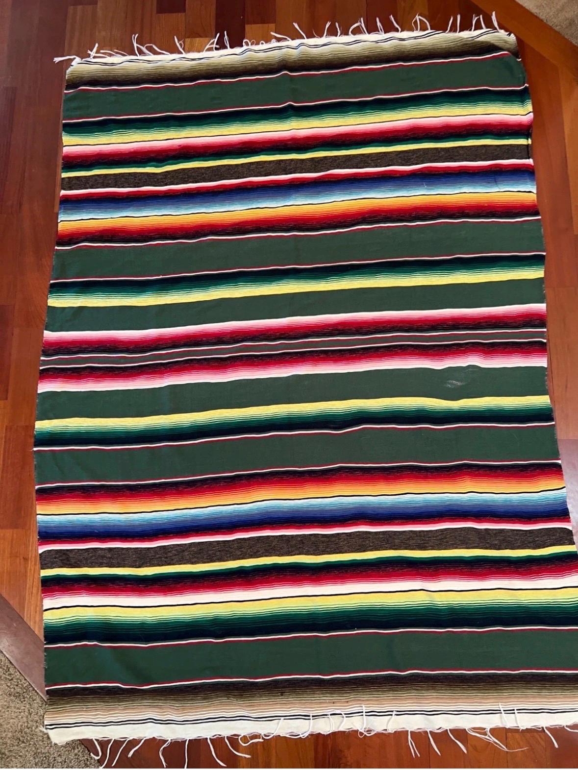 Vintage Fine Woven Saltillo Serape Mexican Blanket 60” X 82” - Etsy