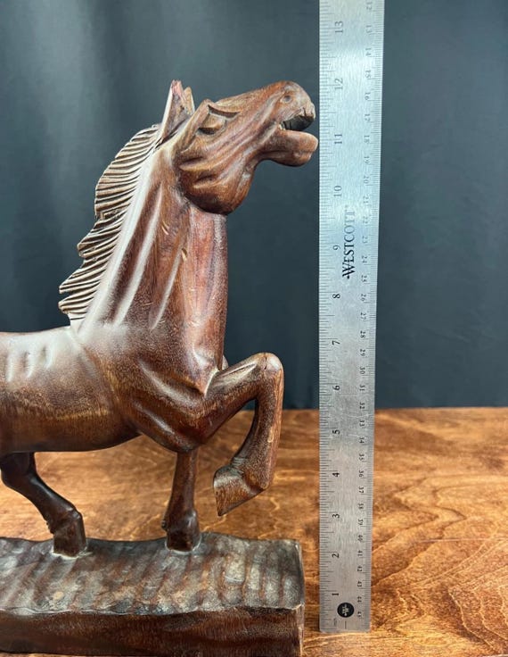 ヴィンテージ MCM 手彫り木製駈歩馬 - Etsy 日本