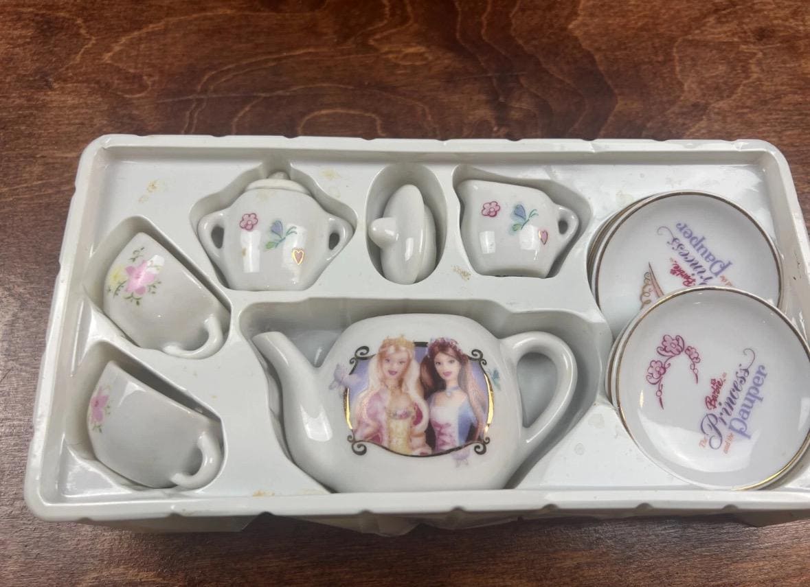 Vintage Barbie Princess and the Pauper Porcelain China Girls Tea