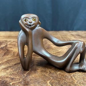 Vintage Mid-century Modern MCM Stylized Ceramic Monkey Figurine - Etsy