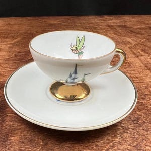 Vintage Disneyland Castle Tinkerbell Demitasse Cup/Saucer