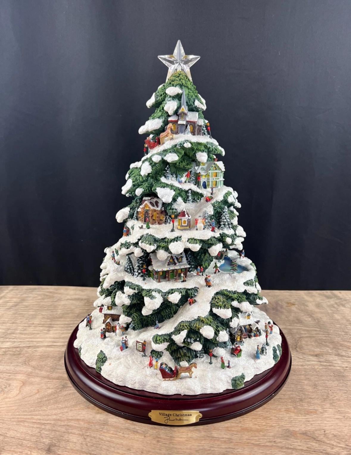 Thomas Kinkade Village Christmas Illuminated Tree 15