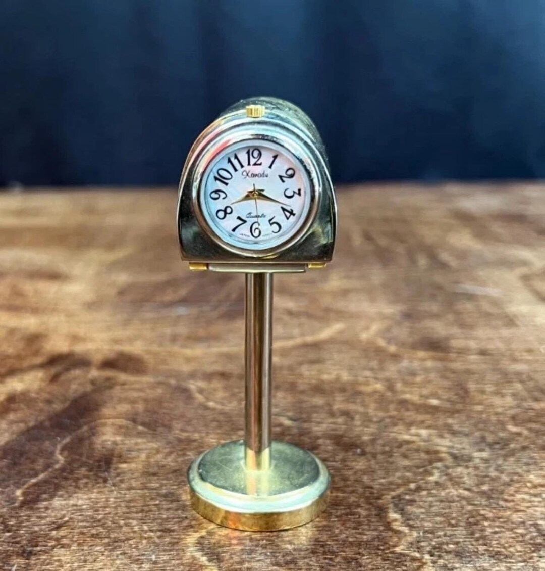 Mailbox Clock Xanadu Mini Clock Gold Tone Mailbox 3.5
