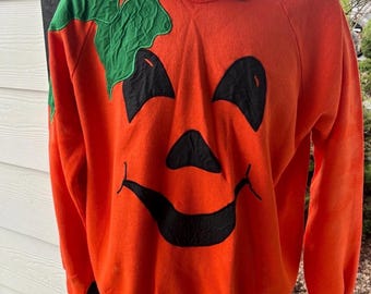 Vintage Wangen Jack O Lantern Sweatshirt XL Halloween Oma Sweater