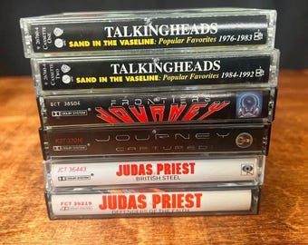 Vintage 1980s Talking Heads Journey & Judas Priest Cassette Tapes Lot of 6