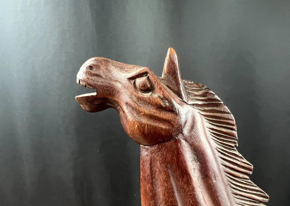 ヴィンテージ MCM 手彫り木製駈歩馬 - Etsy 日本