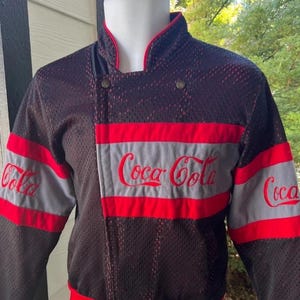 Vintage 1980s Coca Cola Classic Black NASCAR Racing Jacket