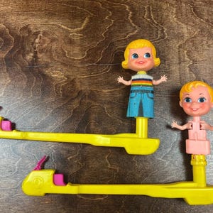 Vintage 1968 Mattel Liddle Kiddle Komedy  Twirling Theatre Puppets Lot of 2