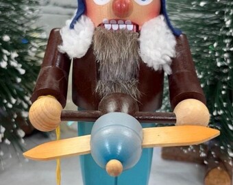 Steinbach Pilot Aviator Wooden Nutcracker Germany 10" With Tag