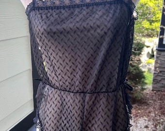 Vintage 1980s Starbust Sheer Teddy Body Suit Lingerie Medium