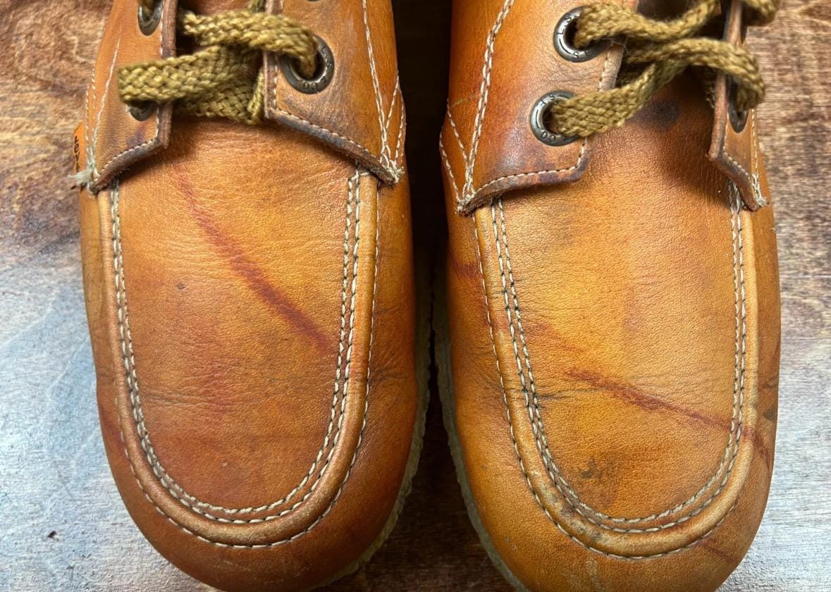 Vintage 1970s Orange Tab Levis Leather Lace up Loafer  display picture 1
