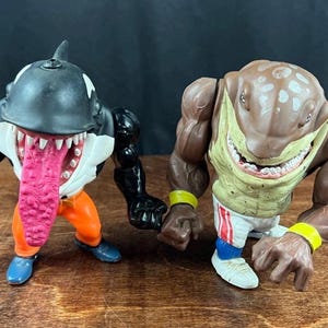 Vintage 90s Street Sharks Action Figurea Moby Lick & Big Slammu