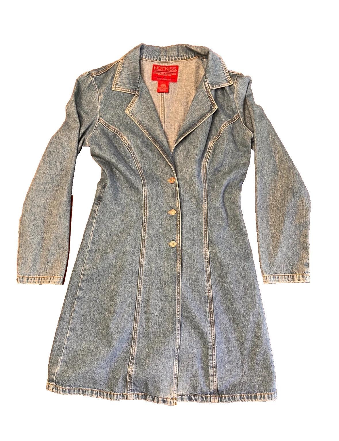 Vintage 80s Denim Trench Coat - Etsy