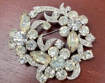 Vintage Eisenberg Ice Crystal Corsage Brooch Pin