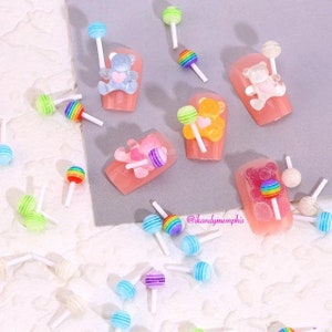 KitBeads 5pcs Star Lollipop Charms Resin Transparent Candy Charms  Imitataion Sweet Food Dessert Star Charms for Jewelry Making Bracelets Bulk