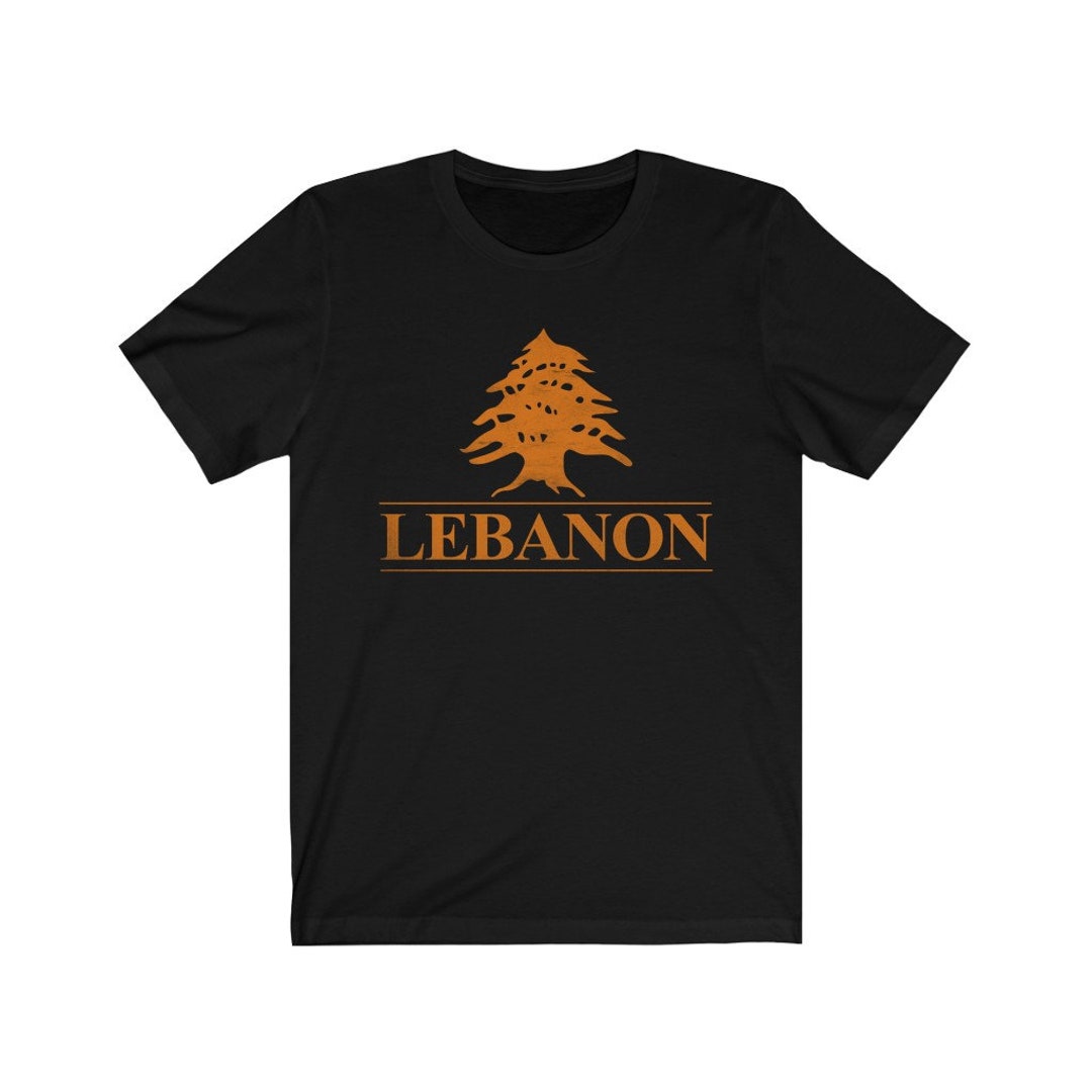 Unisex Gold Cedar Tree Beirut Lebanon Flag Gift Tshirt Lebanese Pride