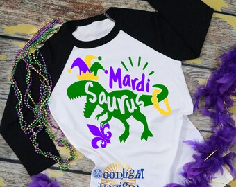 toddler Mardi Gras beads and bling personalized mardi gra shirt Mardi Saurus shirts Mardi Gras parade shirt NOLA shirt