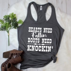 knockin boots tank | country tank tops | country music shirts | country girl tanks | drinking tank | party tank tops | vacation shirts