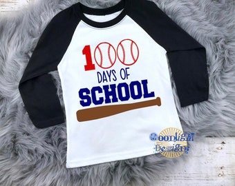 Kids 100th Day Of School shirt | 100 days of school baseball 100 days | slayed 100 days | school shirt for boys | one hundred days