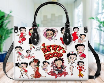 Betty Boop Handbag, Betty Boop Leather Bag, Betty Boop Shoulder Bag, Crossbody Bag, Top Handle Bag, Vintage Bag