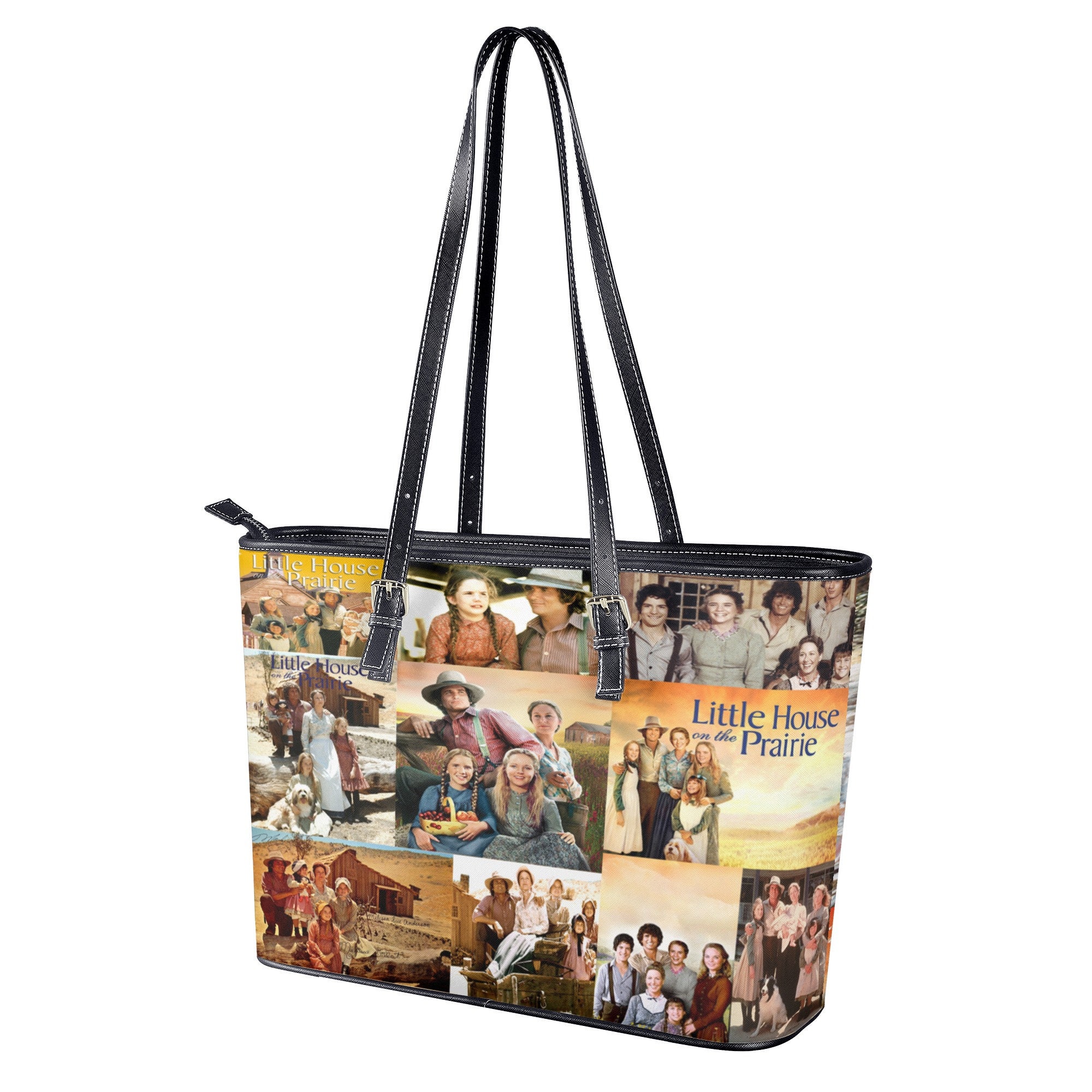Little House Women Leather Handbag, Travel handbag, Gift for fan