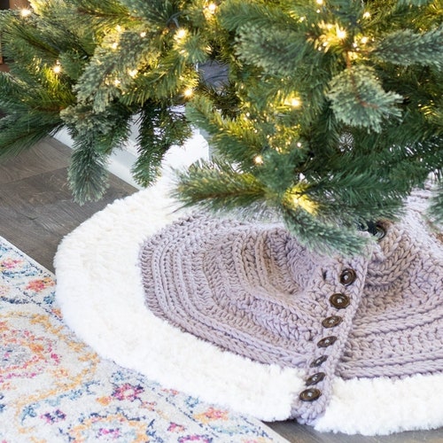 Farmhouse Christmas Tree Skirt Crochet Pattern Crochet Etsy