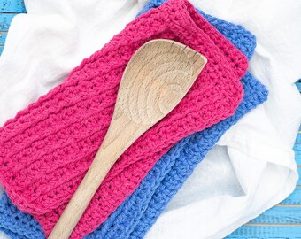 Berry Cabled Dishcloth Crochet Pattern (Printable PDF)