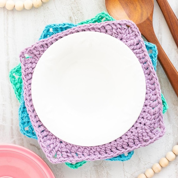 CROCHET PATTERN Microwave Bowl Cozy Printable PDF Pattern Crocheted Soup Cozy Kitchen Easy Bowl Holder Gift for Housewarming Crocheting