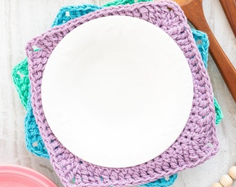 CROCHET PATTERN Microwave Bowl Cozy Printable PDF Pattern Crocheted Soup Cozy Kitchen Easy Bowl Holder Gift for Housewarming Crocheting