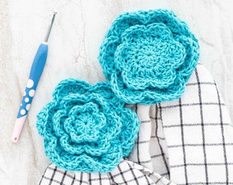 CROCHET PATTERN Flower Towel Topper Printable PDF Pattern Crocheted Kitchen Towel Topper Easy Tea Towel Hanger Floral Gift for Housewarming