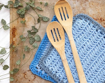 CROCHET PATTERN Double Crochet Dishcloth (Printable PDF) | Beginner Dishcloth Pattern | Easy Crocheted Washcloth | dc Dishcloth Pattern