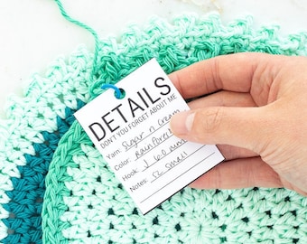 Crochet Project Details Tag | Printable PDF | WIP Information Digital Download | Crochet Work in Progress Tags