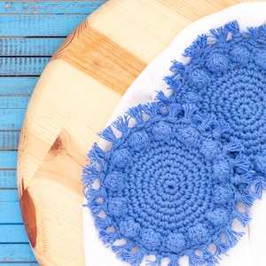 Round Boho Bobble Coasters Crochet Pattern (Printable PDF)