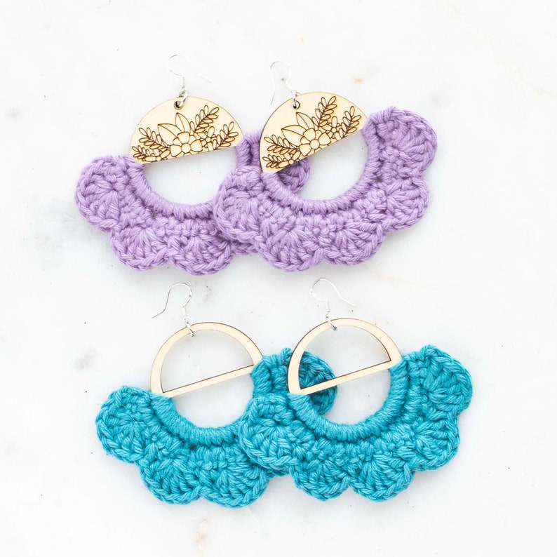 CROCHET PATTERN Flower Earring Crochet Printable PDF Pattern Crocheted Jewelry Floral Earring Gift for Women Jewellery Crocheting Flowers image 2