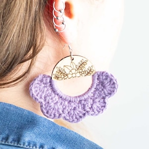 CROCHET PATTERN Flower Earring Crochet Printable PDF Pattern Crocheted Jewelry Floral Earring Gift for Women Jewellery Crocheting Flowers image 1