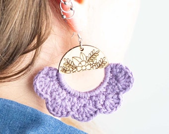CROCHET PATTERN Flower Earring Crochet Printable PDF Pattern Crocheted Jewelry Floral Earring Gift for Women Jewellery Crocheting Flowers